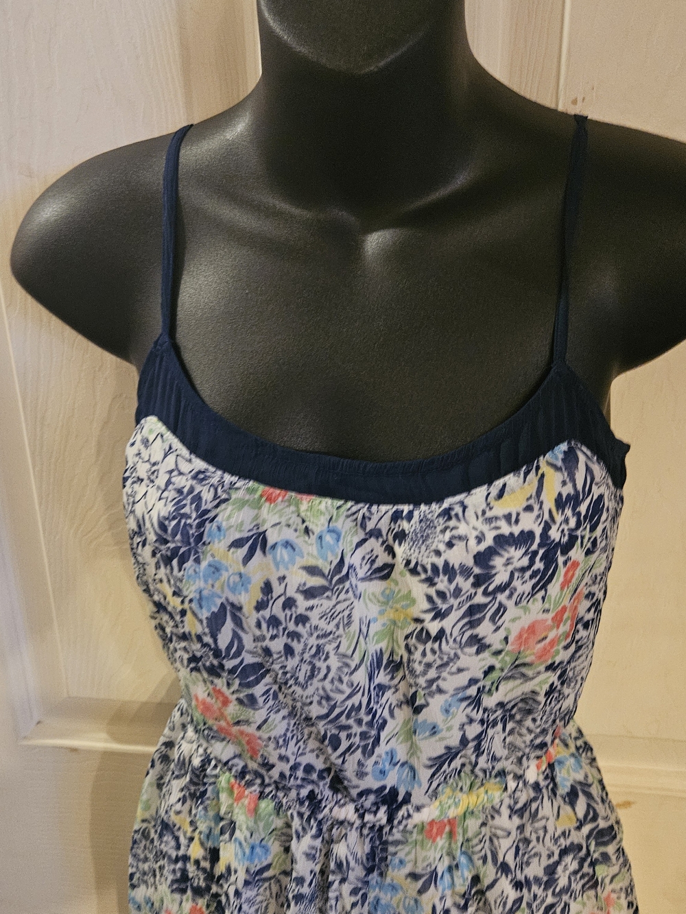 Hollister Navy-Trim Floral Mini Dress with Multicolor Blooms - Picture 2 of 8